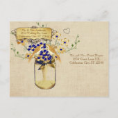 Invitation Carte Postale Dîner de répétition Mason Jar Wild Flower Insépara (Dos)