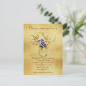 Invitation Carte Postale Dîner de répétition Mason Jar Wild Flower Insépara (Debout devant)