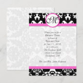 Invitation Carte Postale Dîner de répétition noir minet rose (Devant / Derrière)