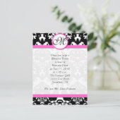 Invitation Carte Postale Dîner de répétition noir minet rose (Debout devant)