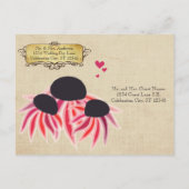 Invitation Carte Postale Dîner de répétition rose violet Fleur sauvage Flor (Dos)