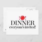 Invitation Carte Postale Dîner Invité de tous (Devant / Derrière)