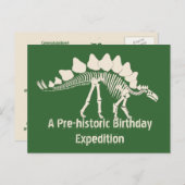 Invitation Carte Postale Dinosaur Dig Anniversaire Aventure (Devant / Derrière)