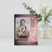 Invitation Carte Postale Diplôme Abstrait de photo de Ruby Rose (Debout devant)