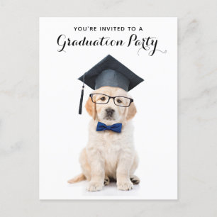Invitation Carte Postale Diplôme de fin d'études personnalisé de chien chio