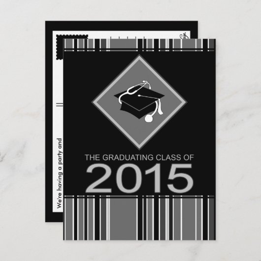 Invitation Carte Postale diplôme de médecine 2015 (Devant / Derrière)