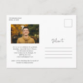 Invitation Carte Postale Diplômé en Script moderne Diplôme en photo simple (Dos)