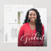Invitation Carte Postale Diplôme photo moderne (Devant / Derrière)