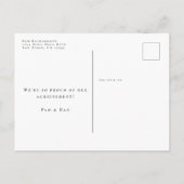 Invitation Carte Postale Diplôme Typographie photo moderne Enregistrer la d (Dos)