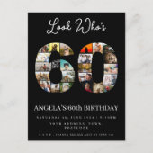 Invitation Carte Postale disposition de photo d'anniversaire 60 ans joyeux (Devant)