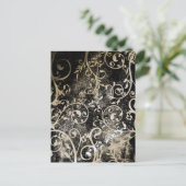 Invitation Carte Postale Distressed Damask Gothique Grunge Wedding shower I (Debout devant)