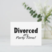 Invitation Carte Postale Divorcé C'est l'heure de la fête (Debout devant)