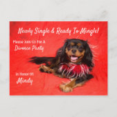Invitation Carte Postale Divorce Party Cavalier King Charles Spaniel (Devant)