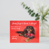 Invitation Carte Postale Divorce Party Cavalier King Charles Spaniel (Debout devant)