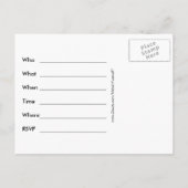 Invitation Carte Postale do-it-yourself Faites-Le Vous-Même Anniversaire Fê (Dos)