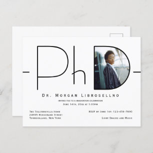 Invitation Carte Postale Doctorat photo moderne