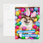 Invitation Carte Postale Dog Laying on Easter Eggs (Devant / Derrière)