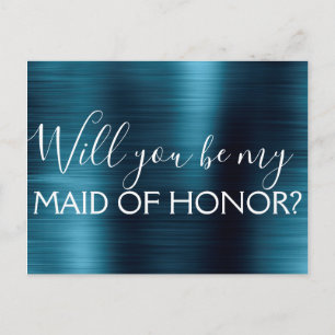 Invitation Carte Postale Domestique de bleu marine d'honneur élégante et