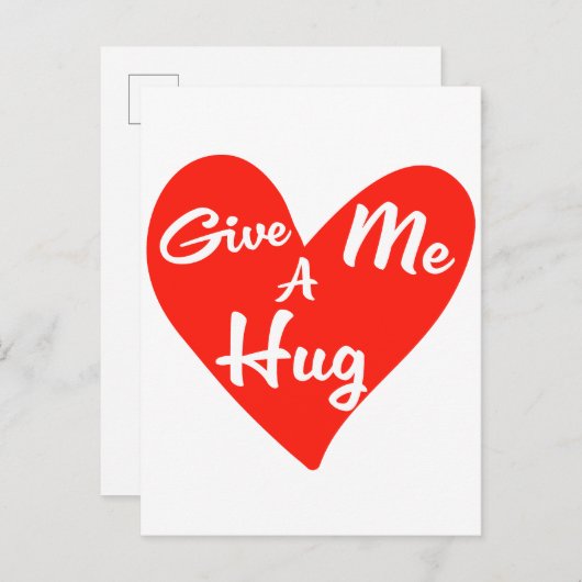 Invitation Carte Postale Donne-moi un câlin (Devant / Derrière)