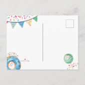 Invitation Carte Postale Donut Boy First Birthday Welcome Foam Board (Dos)