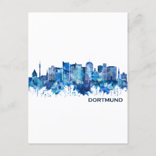 Invitation Carte Postale Dortmund Allemagne Skyline Blue