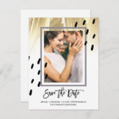 Invitation Carte Postale Dots modernes avec pointes de brosse Enregistrer l (Devant / Derrière)