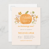 Invitation Carte Postale Douce aquarelle Petit Citrouille Automne Anniversa (Devant / Derrière)