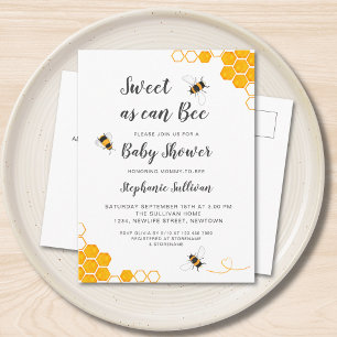 Invitation Carte Postale Douce Comme Peut L'Être Une Ruche Baby Shower
