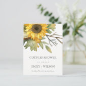 INVITATION CARTE POSTALE DOUCHE À COUPLES FLORAUX COUPLES JAUNES À COUPLES  (Debout devant)