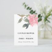 INVITATION CARTE POSTALE DOUCHE FLORALE COUPLES ROSE ROSE ROSE ROSE ROSE (Debout devant)