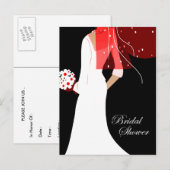 Invitation Carte Postale douche mariée élégante (Devant / Derrière)