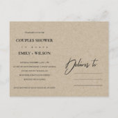 INVITATION CARTE POSTALE DOUCHE MODERNE ABSTRAITE KRAFT TERRACOTTA COUPLES (Dos)