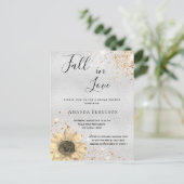 Invitation Carte Postale Douche nuptiale argent tournesol rustique chute (Debout devant)