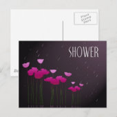 Invitation Carte Postale douche nuptiale avec pavots (Devant / Derrière)