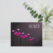 Invitation Carte Postale douche nuptiale avec pavots (Debout devant)
