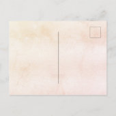 Invitation Carte Postale Douche nuptiale blonde mariée rose or blush (Dos)
