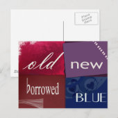 Invitation Carte Postale Douche nuptiale en écaille (Devant / Derrière)