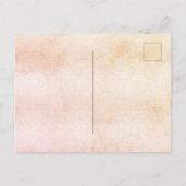 Invitation Carte Postale Douche nuptiale rose or rustique tournesol (Dos)