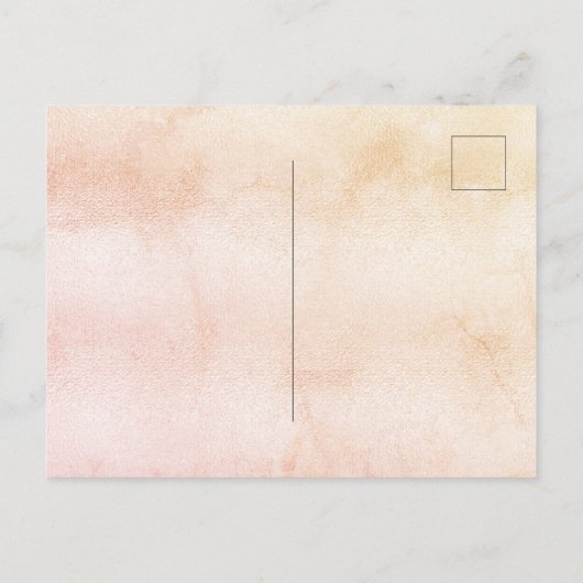 Invitation Carte Postale Douche nuptiale rose or tournesol rustique chute (Dos)