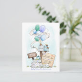 Invitation Carte Postale Douche par courrier Fête des mariées virtuelle Boî (Debout devant)