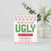 Invitation Carte Postale Doux moche Noël Fun Fun Fun Red Green (Debout devant)