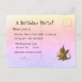Invitation Carte Postale Dragon d'anniversaire de princesse (Dos)