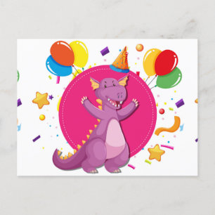 Invitation Carte Postale Dragon Joyeux anniversaire
