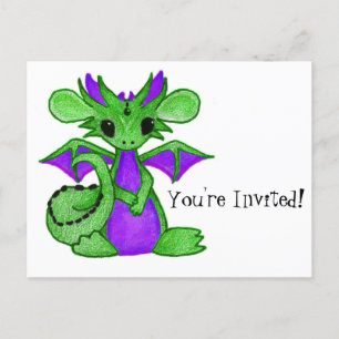 Invitation Carte Postale Dragon pour enfants