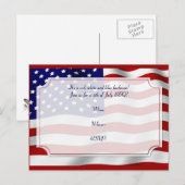 Invitation Carte Postale Drapeau 4 juillet étoiles et rayures pour toujours (Devant / Derrière)