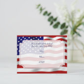 Invitation Carte Postale Drapeau 4 juillet étoiles et rayures pour toujours (Debout devant)