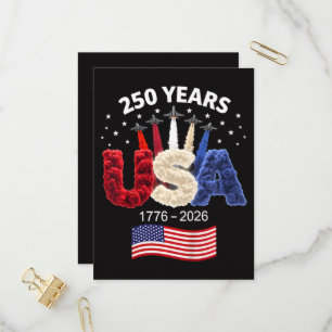 Invitation Carte Postale Drapeau américain 250e anniversaire USA 250 ans