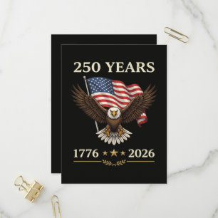Invitation Carte Postale Drapeau américain aigle 250 ans 1776 2026
