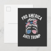 Invitation Carte Postale Drapeau américain pro-Amérique anti-Trump résiste (Devant / Derrière)