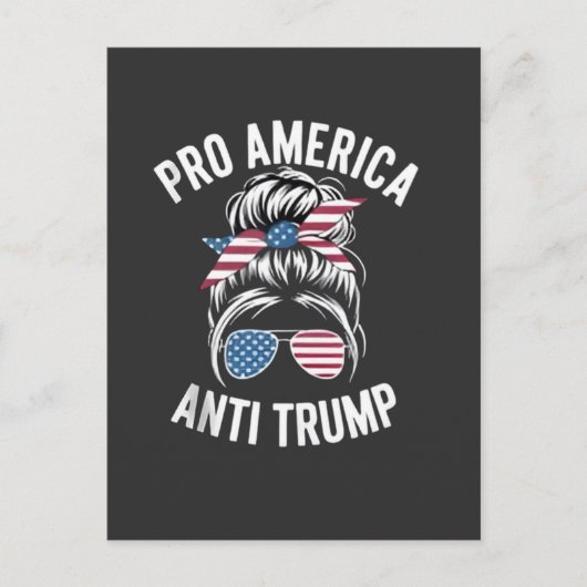 Invitation Carte Postale Drapeau américain pro-Amérique anti-Trump résiste (Devant)